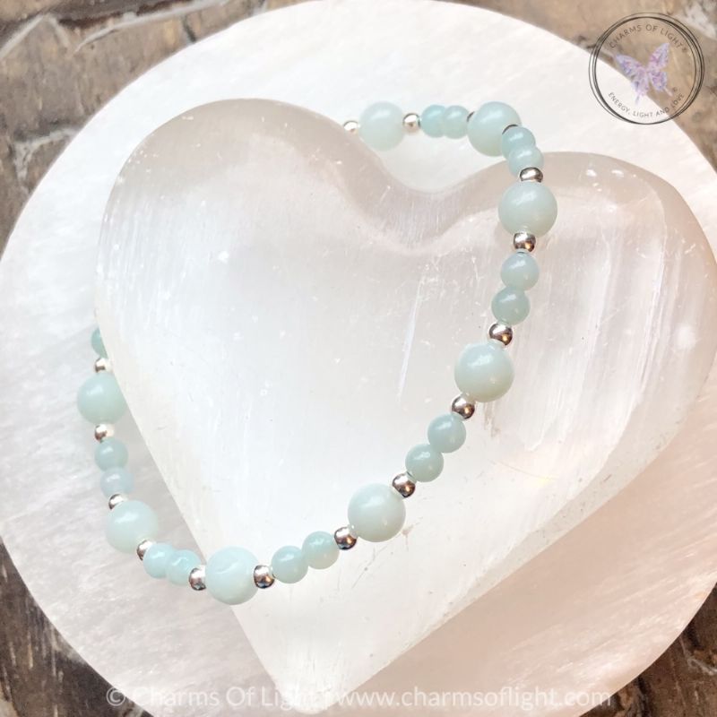 Amazonite & Silver Bead Bracelet